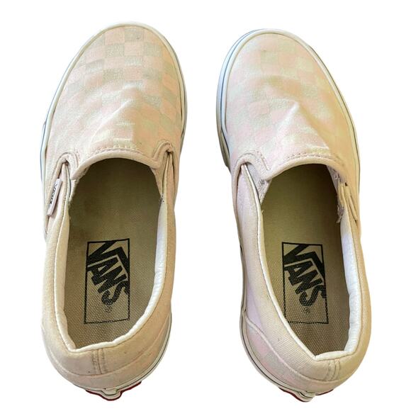 Vans Off The Wall Pink White Slip On Shoes Size 5 - Picture 4 of 8